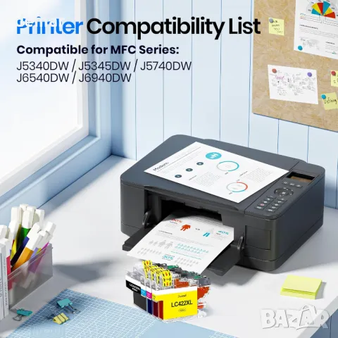 Мастилени касети Gureef LC422XL за Brother MFC-J5340DW, MFC-J6540DW, MFC-J5345DW, MFC-J5740DW, снимка 2 - Консумативи за принтери - 49869141