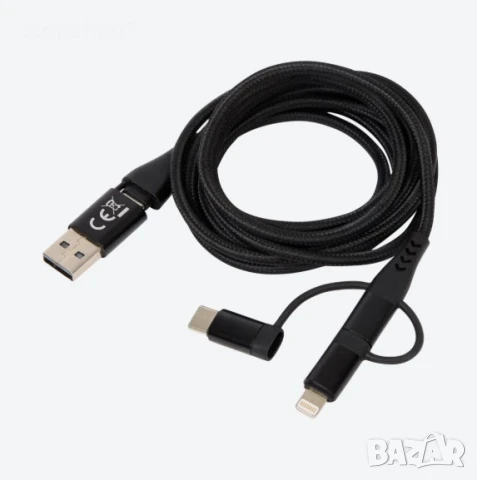 Sologic 6-в-1 кабел за зареждане и данни IPhone Android type C , снимка 3 - USB кабели - 50737430