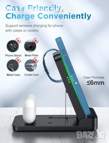 Нова Портативна Зарядна Станция - Съвместима с iPhone/iWatch/AirPods, снимка 3 - Аксесоари за Apple - 43646002