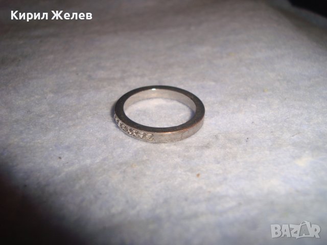 СТАР КРИСТАЛЕН СРЕБРИСТ АРТ ПРЪСТЕН ХАЛКА 27703, снимка 3 - Пръстени - 37451504
