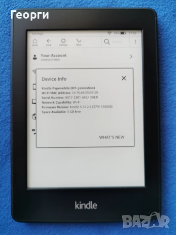 четец Kindle Paperwhite 6Gen. с подсветка, снимка 7 - Електронни четци - 51945361