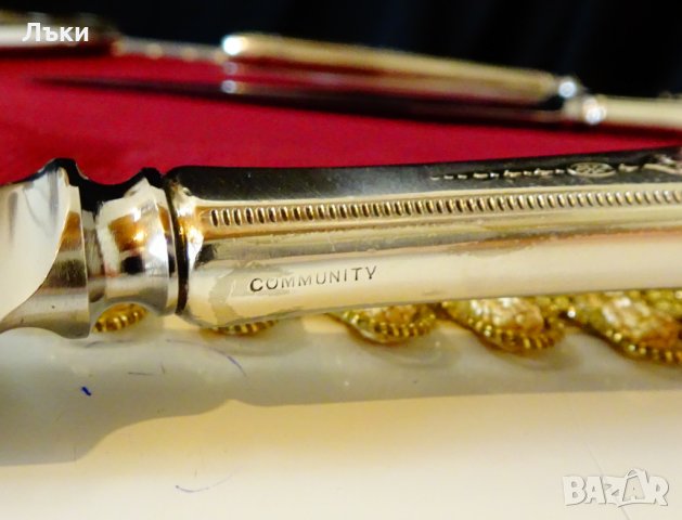 Английски посребрен нож орнаменти,маркиран. , снимка 4 - Антикварни и старинни предмети - 26539230