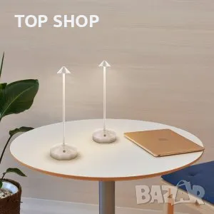 GNOO Димируема Безжична сензорна LED настолна лампа,8 часа работа/алуминий/IP54/3 режима/ретро,бяла, снимка 11 - Лед осветление - 49308641