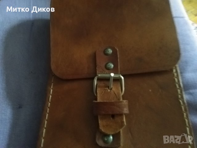 Тъмнокафява чанта естеЧанта естествена кожа за през рамо като командирска деб.кожа 5см. 270х147х90мм, снимка 4 - Чанти - 43050206
