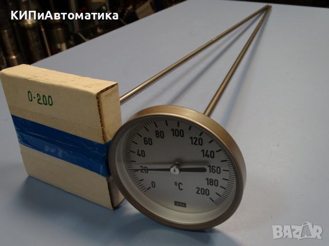 биметален термометър Wika thermometer ф100mm, 0/+200°C, L-650mm, снимка 7 - Резервни части за машини - 37084357