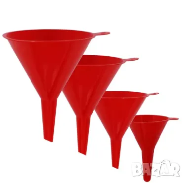 Комплект фунии 4 броя, кухненски фунии, пластмасова фуния