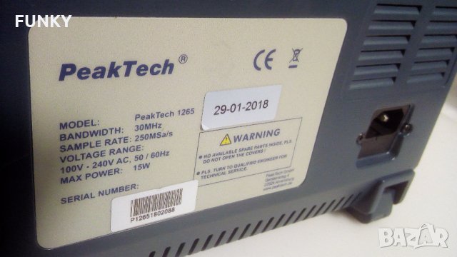Цифров осцилоскоп PEAKTECH 1265, 2x30MHz, снимка 9 - Друга електроника - 33335460