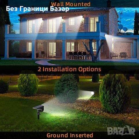 Нови 2 броя Слънчеви LED Светлини Лампи за Двор Ограда 18 Диода, IP67, снимка 7 - Други стоки за дома - 43522802