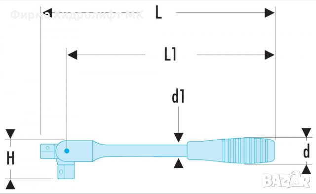 FACOM S.141A Кардан с дълга дръжка 1/2'', снимка 2 - Гедорета - 34791433