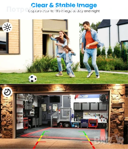 AUTO-VOX Соларна безжична камера за заден ход с 5" HD монитор,3-минутна инсталация за кола,каравана, снимка 5 - Аксесоари и консумативи - 50920327