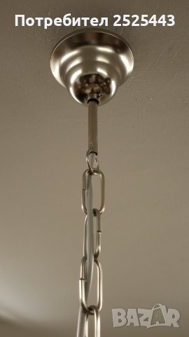 Абажур (полилей) - метален с дървени елементи   - с 5х3 W - Нови LED крушки Е14 - 3000К топло бяло, снимка 13 - Полилеи - 39494665