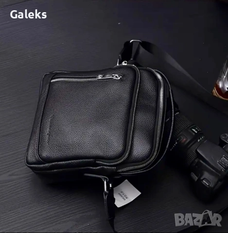 Мъжка изискана и луксозна чанта /Селектирана черна естест. кожа -9% Промоция!, снимка 4 - Чанти - 53102230