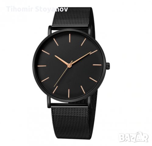 Дамски часовник ултратънък черен, снимка 2 - Дамски - 29052486