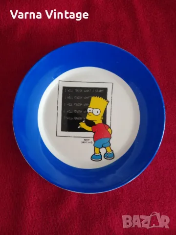 Колекционерска порцеланова чиния Bart Simpson. THE SIMPSONS TM 2009 FOX Matt Groening