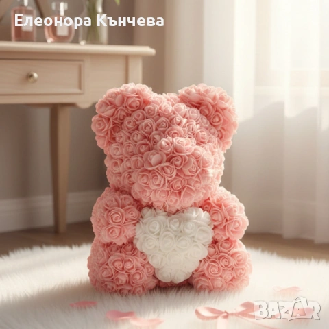 Декоративно мече от рози , снимка 5 - Подаръци за жени - 53238762