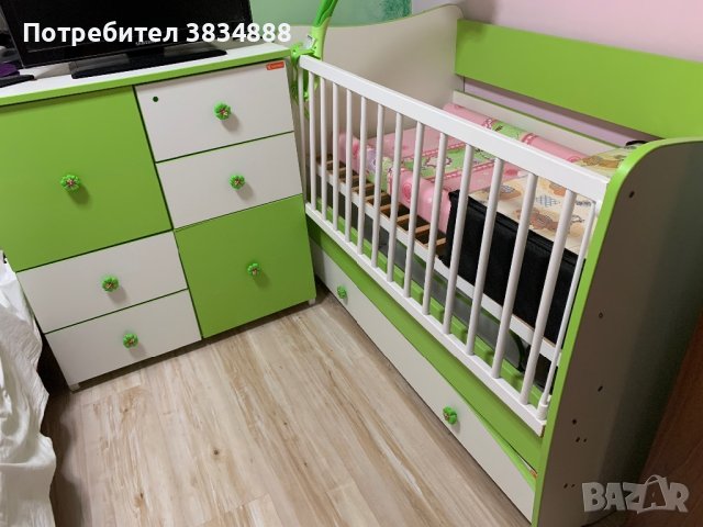 Детска кошара със скрин, снимка 1 - Мебели за детската стая - 43321677