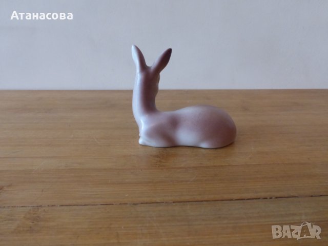 Българска порцеланова фигура Сърничка Сърна 1962 г, снимка 4 - Статуетки - 43576365