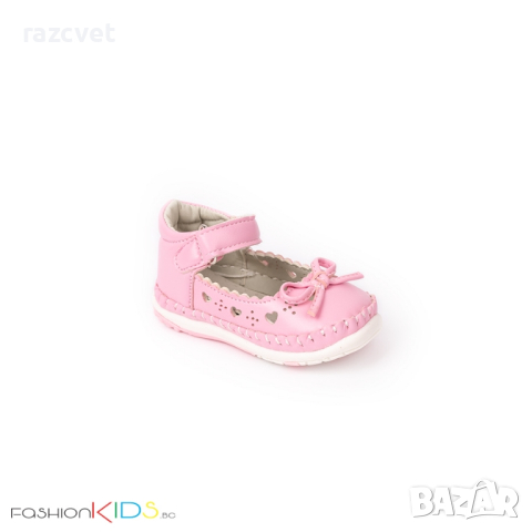 Бебешки анатомични обувки за прохождане за момиче в розово с коригираща велкро лепка и панделка, снимка 2 - Детски обувки - 44910870