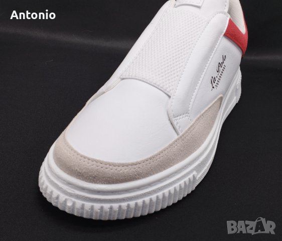 Мъжки маратонки без връзки 2780 бели, снимка 4 - Спортни обувки - 40749357