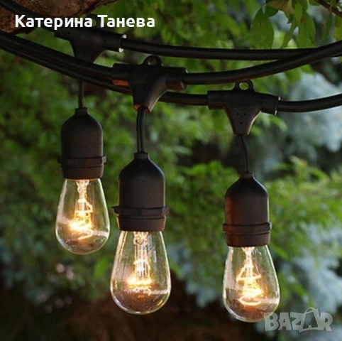 Водоустойчив гирлянд за външно осветление с 10 броя LED крушки