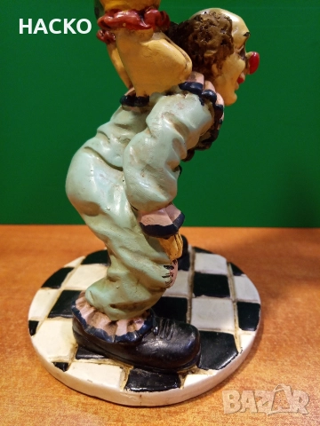 Стара Статуетка на Два Клоуна от Полиризин Valentino/Италия, снимка 12 - Статуетки - 52577268