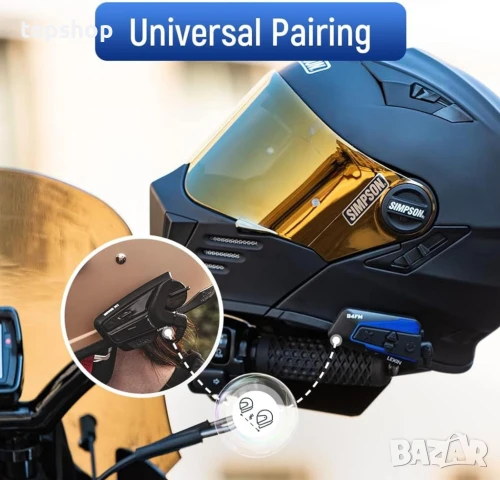 Нови 2бр. LEXIN B4FM Bluetooth слушалки за мотоциклет, блутут интерком за каска до 10 водача..., снимка 6 - Аксесоари и консумативи - 50452961