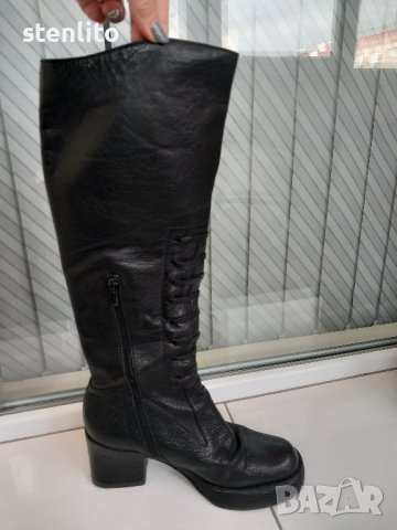 Дамски ботуши естествена кожа номер 37/38, снимка 2 - Дамски ботуши - 43179275