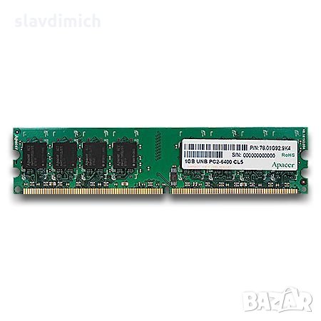 Рам памет RAM Apacer модел au01ge800c5nbgc 1 GB DDR2 800 Mhz честота, снимка 1 - RAM памет - 28659646