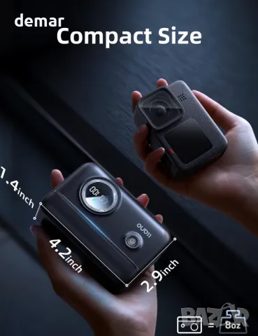 Батерия llano 2 броя 1730mAh за GoPro HERO 12/11/10/9 и 18W бързо двойно зарядно, снимка 7 - Батерии, зарядни - 50188851