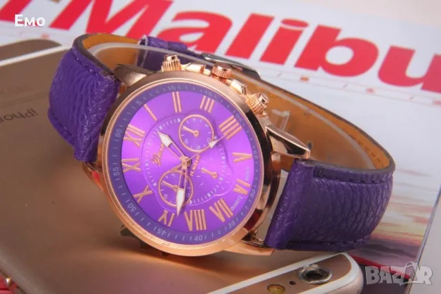 Дамски кварцов часовник с кожена верижка, снимка 5 - Дамски - 47817483