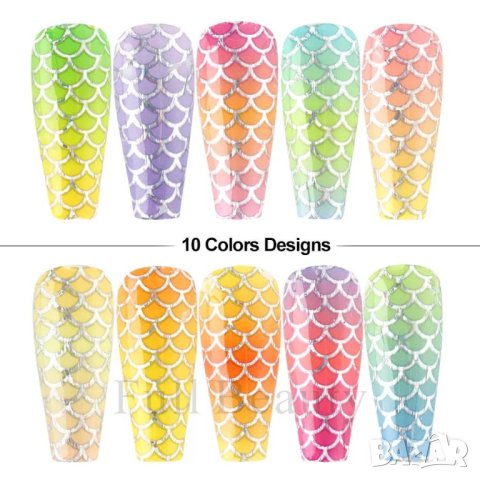 10 броя Комплект фолио русалка , снимка 2 - Продукти за маникюр - 30688418