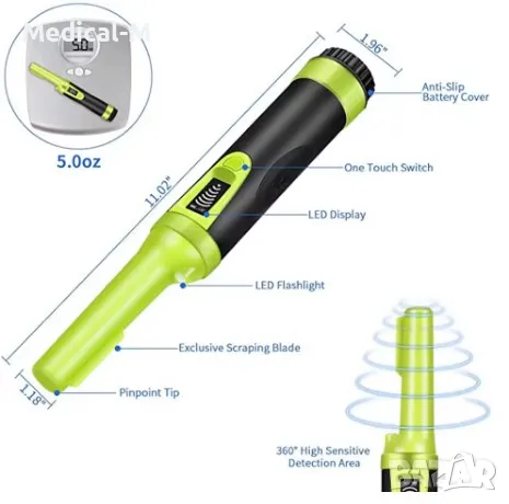 Водоустойчив Металдетектор HS10 Pinpointer Металотърсач Пинпойнтер, снимка 4 - Други спортове - 49491204