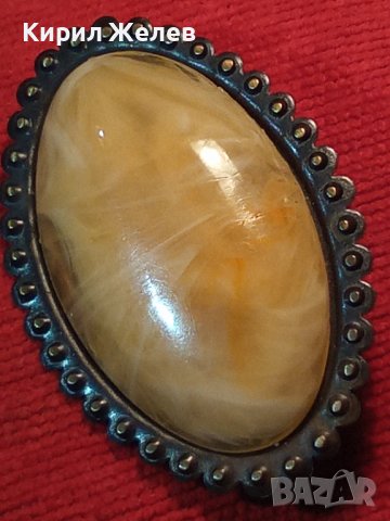 РЕТРО ВИНТИДЖ СССР БРОНЗОВА БРОШКА с КАТАЛИН 21694