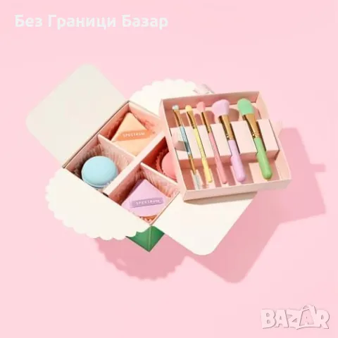 Нови Мини четки и гъбички за грим Комплект от 9 части Spectrum за жени, снимка 2 - Други - 49734474