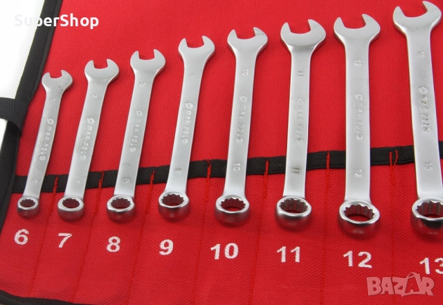 Полски Комплект 12 бр звездогаечни ключове MAR-POL от 6 до 22 мм ключ, снимка 2 - Други инструменти - 52542541