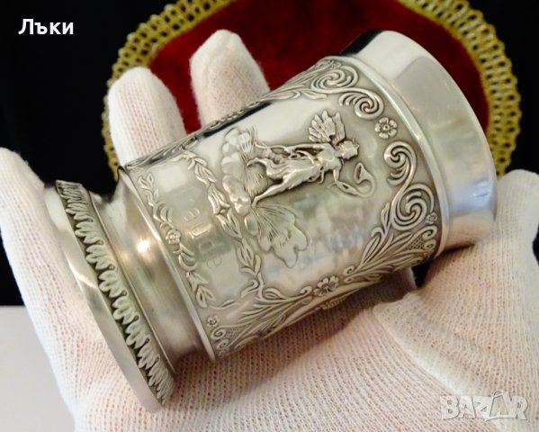 Чаша от калай Козирог. , снимка 9 - Антикварни и старинни предмети - 37783622