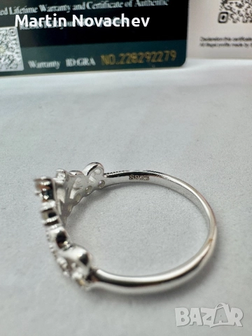 Сребърен пръстен с мойсанит (Диамант) 1.3 карата, снимка 7 - Пръстени - 52252861