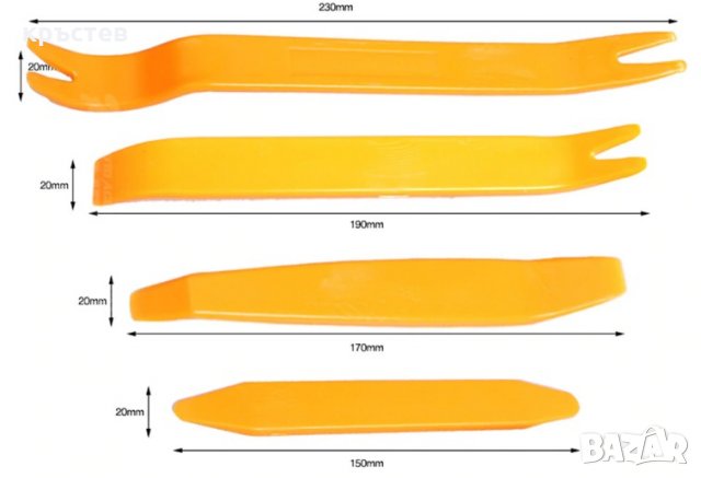 Комплект за сваляне на лайсни, щипки и пластмаси от интериора