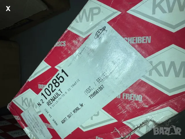102851 KWP 2 БР ПРЕДИ ДИСКОВЕ OPEL Arena / RENAULT 20, 30, Trafic 1975-2001 OE 7700561367 OE 9111283, снимка 4 - Части - 49020517