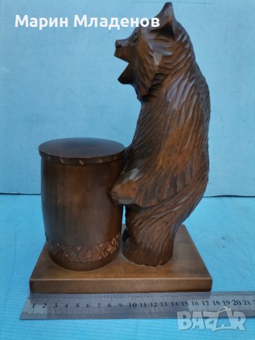Дървена мечка - дърворезба, снимка 2 - Декорация за дома - 39700736
