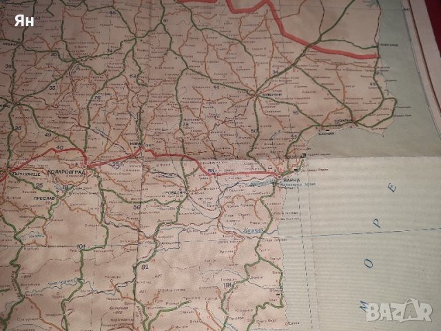 Стара Ретро Карта на Пътищата на БЪЛГАРИЯ-1958г. , снимка 5 - Други ценни предмети - 39555018