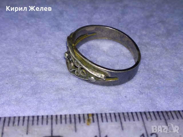 СТАРИНЕН СРЕБЪРЕН РЕТРО ОРНАМЕНТИКА ПРЪСТЕН ЛАКИРАНО СРЕБРО РЪЧНА ИЗРАБОТКА 12659, снимка 16 - Антикварни и старинни предмети - 43225159