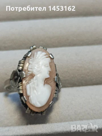 Старинен пръстен с камея, снимка 4 - Пръстени - 51313625