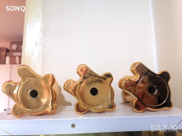 Уникални Дизайнерски Златни Коледни Мечета-LINDA FARROW, снимка 7 - Декорация за дома - 43279524