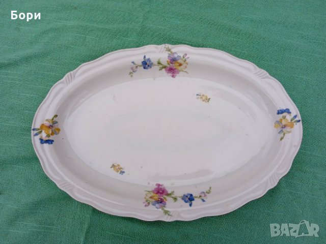 Стар български порцелан Плато 26 х 39см, снимка 2 - Чинии - 35118602