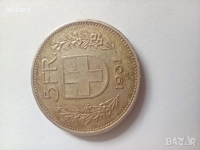 5 франка 1931 XF Швейцария сребро