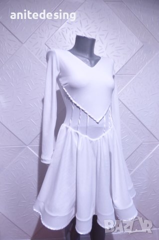 Бяла рокля за спортни танци , снимка 1 - Детски рокли и поли - 41140912