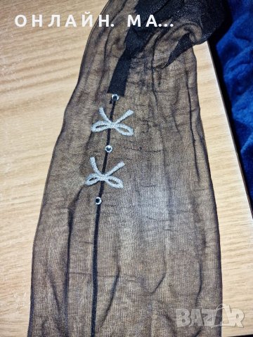 ЧОРАПОГАЩНИК С РЪБ POMPEA В ЧЕРНО И бродерия с камъчета , снимка 2 - Бельо - 38578321