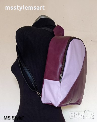 Дамска раница от естествена кожа! Ръчна изработка!, снимка 5 - Чанти - 34422100