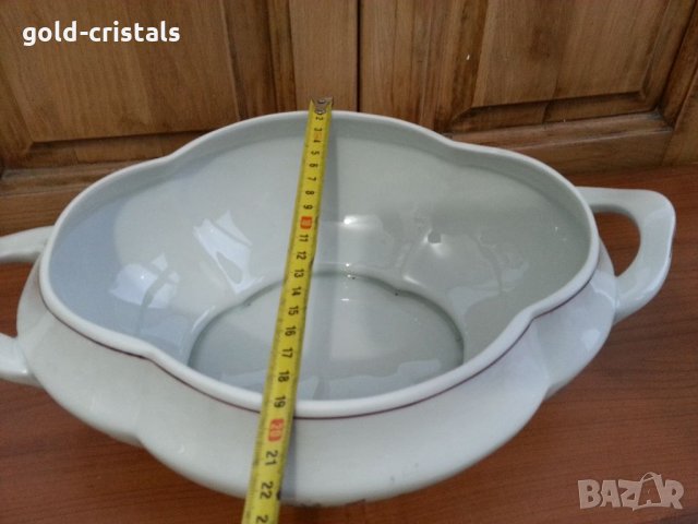 Стар български порцелан супник, снимка 4 - Антикварни и старинни предмети - 34949237